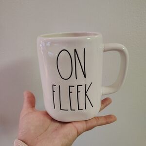 Rae Dunn Cream Mug with Black Text - On Fleek
